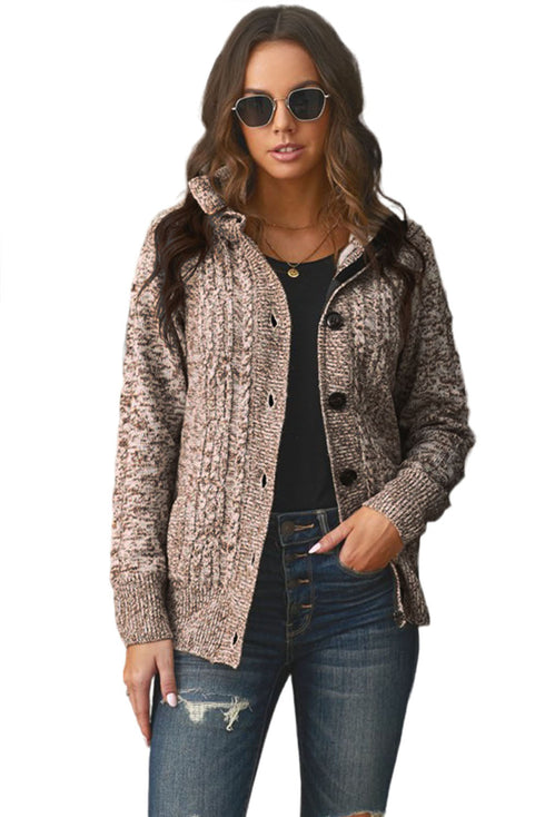 Long Sleeve Button-Up Hooded Cardigans